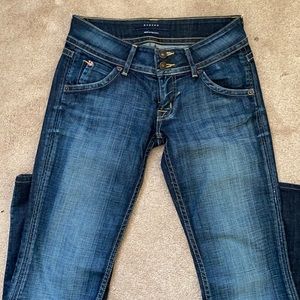 Low rise bootcut jeans